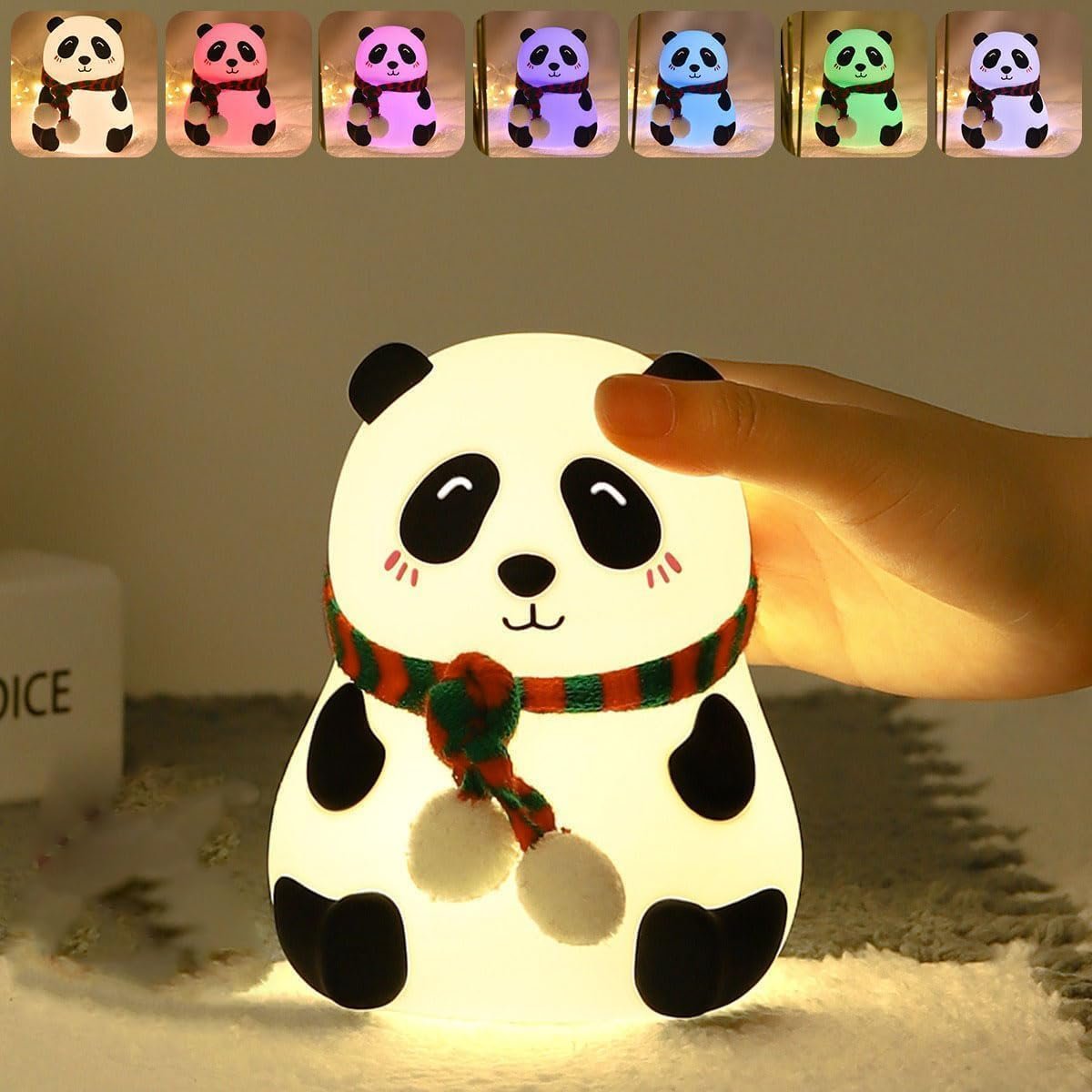 silicone colour changing panda lamp