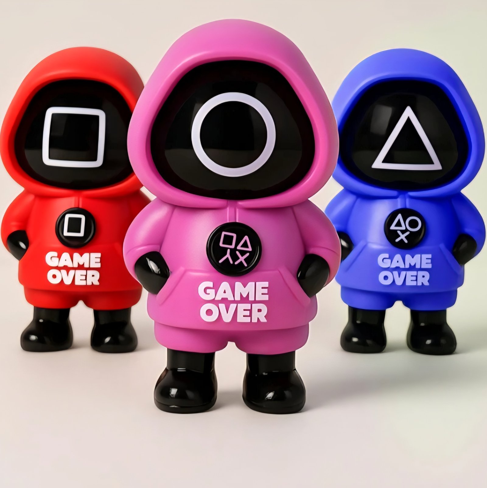 squid game face changing keychain